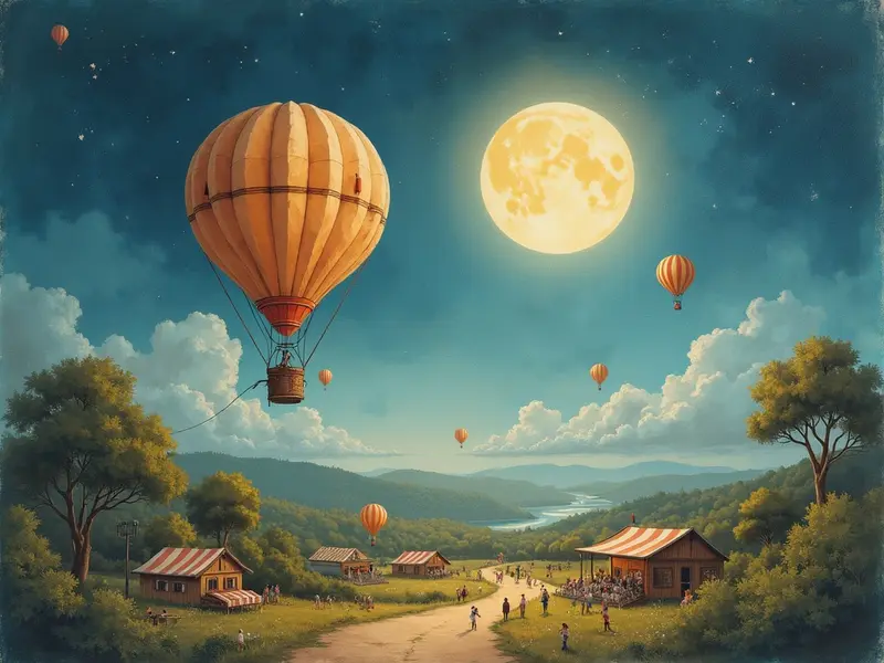 Ilustração do sonho: Balão pousando suavemente