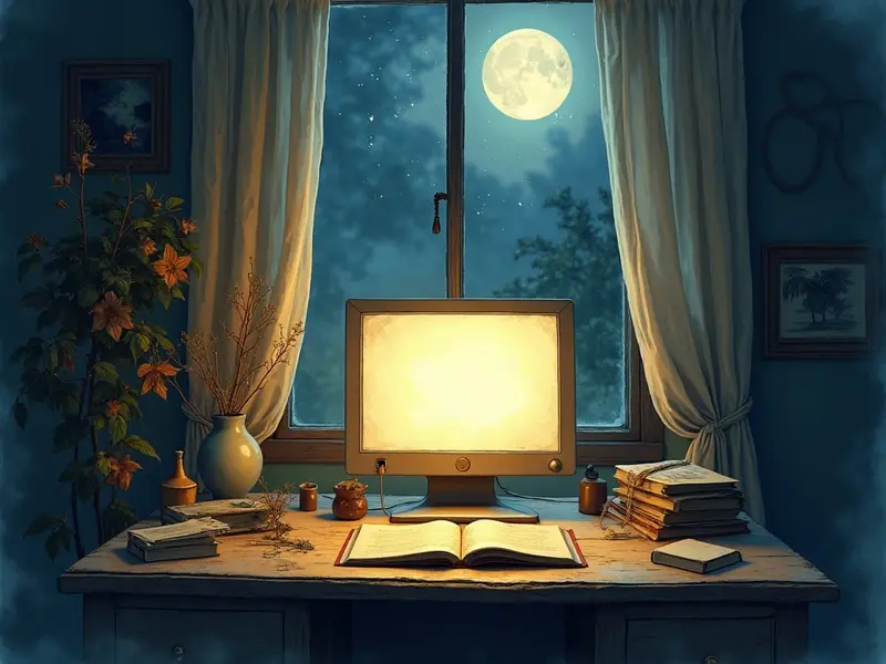 Ilustracja snu: computador descarregado