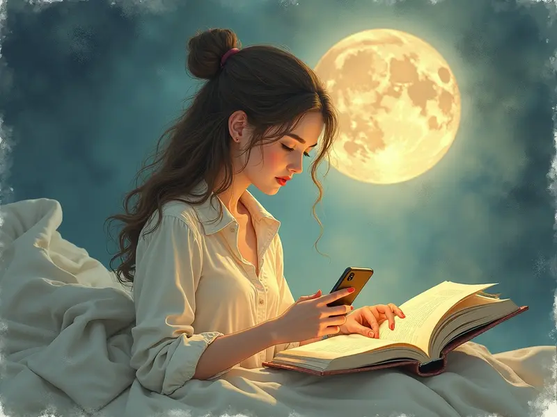 Ilustracja snu: escrever mensagem à noite
