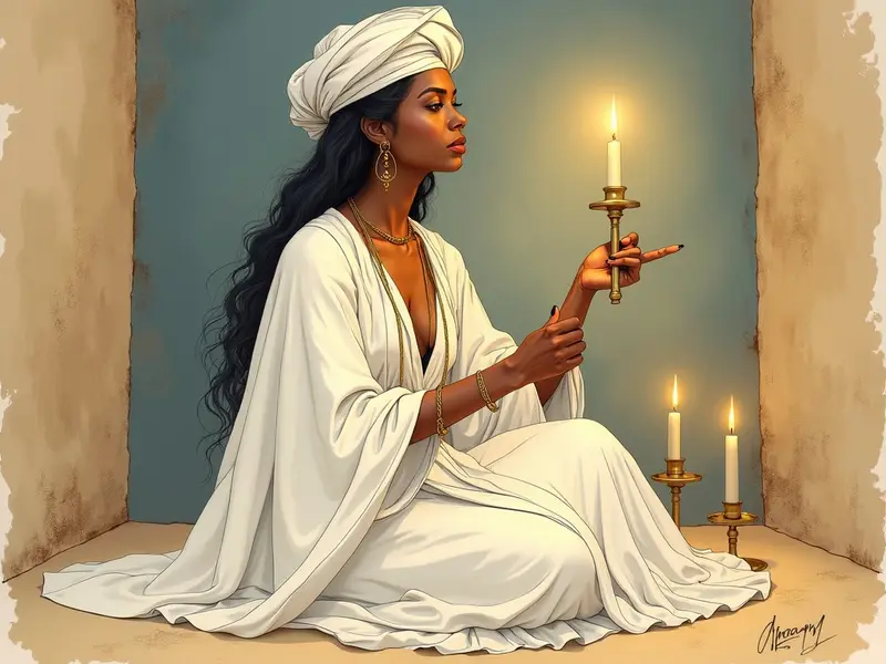 Ilustracja snu: abraçar mãe de santo